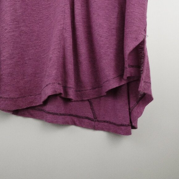 Free People Womens Top Small Purple Tank Love Language Linen Flowy Asymmetrical - Picture 8 of 16